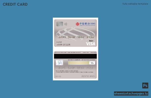 Beispielvorschau der China Citic Bank Corp. Visa-Debitkarte